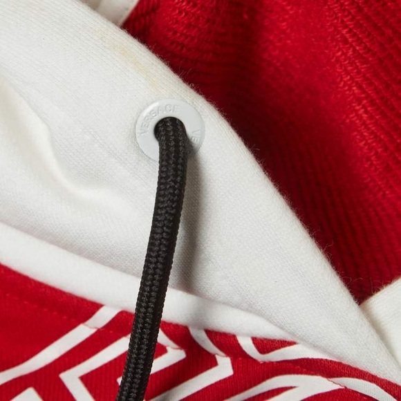 Versace Black, Red, and White Cropped Hoodie - Picture 9 of 13